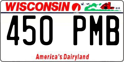 WI license plate 450PMB