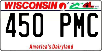 WI license plate 450PMC