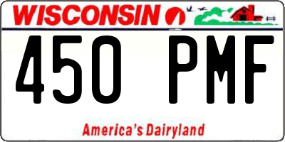WI license plate 450PMF
