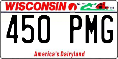 WI license plate 450PMG