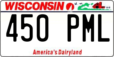 WI license plate 450PML