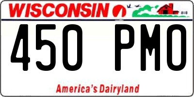 WI license plate 450PMO
