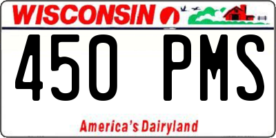 WI license plate 450PMS