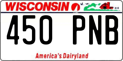 WI license plate 450PNB