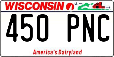 WI license plate 450PNC