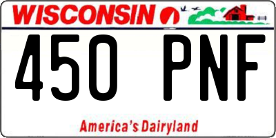 WI license plate 450PNF