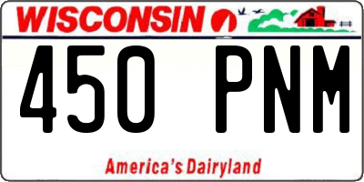 WI license plate 450PNM
