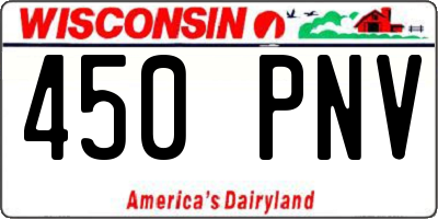 WI license plate 450PNV