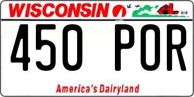 WI license plate 450POR