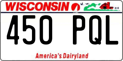 WI license plate 450PQL