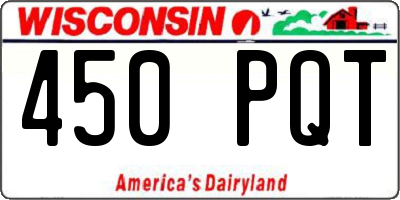 WI license plate 450PQT