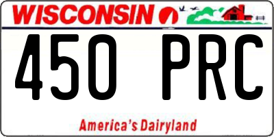 WI license plate 450PRC