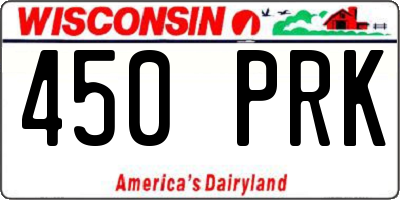 WI license plate 450PRK