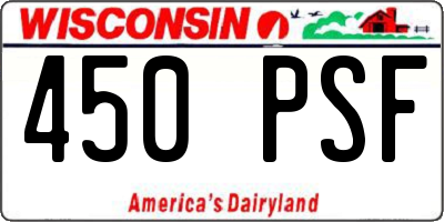 WI license plate 450PSF