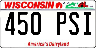 WI license plate 450PSI