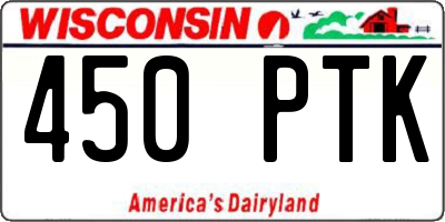 WI license plate 450PTK