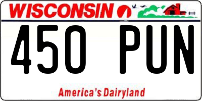 WI license plate 450PUN