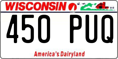 WI license plate 450PUQ