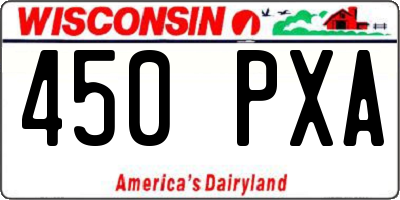 WI license plate 450PXA