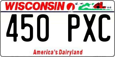 WI license plate 450PXC