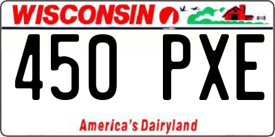 WI license plate 450PXE