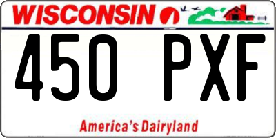 WI license plate 450PXF