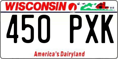 WI license plate 450PXK