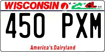 WI license plate 450PXM