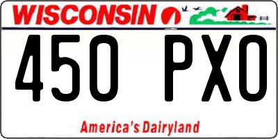 WI license plate 450PXO
