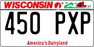 WI license plate 450PXP