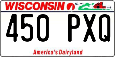 WI license plate 450PXQ