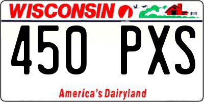 WI license plate 450PXS