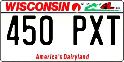 WI license plate 450PXT