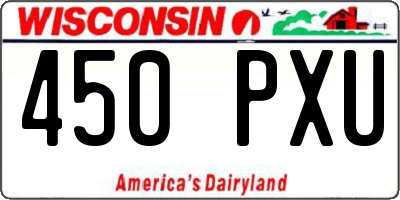 WI license plate 450PXU
