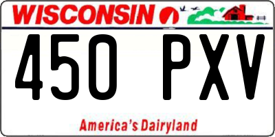 WI license plate 450PXV