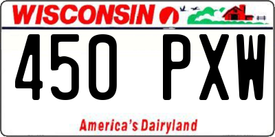 WI license plate 450PXW