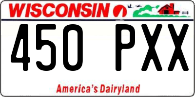 WI license plate 450PXX