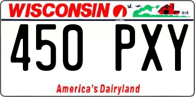 WI license plate 450PXY