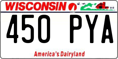WI license plate 450PYA