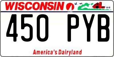 WI license plate 450PYB
