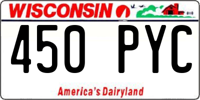 WI license plate 450PYC