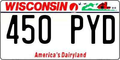 WI license plate 450PYD