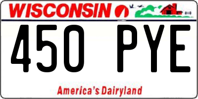 WI license plate 450PYE