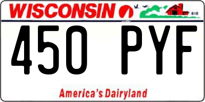 WI license plate 450PYF