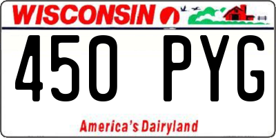 WI license plate 450PYG