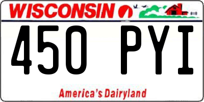WI license plate 450PYI