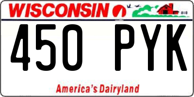 WI license plate 450PYK