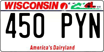 WI license plate 450PYN