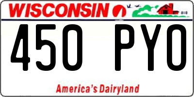 WI license plate 450PYO