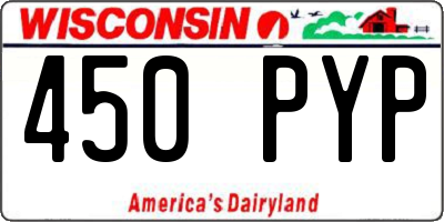 WI license plate 450PYP